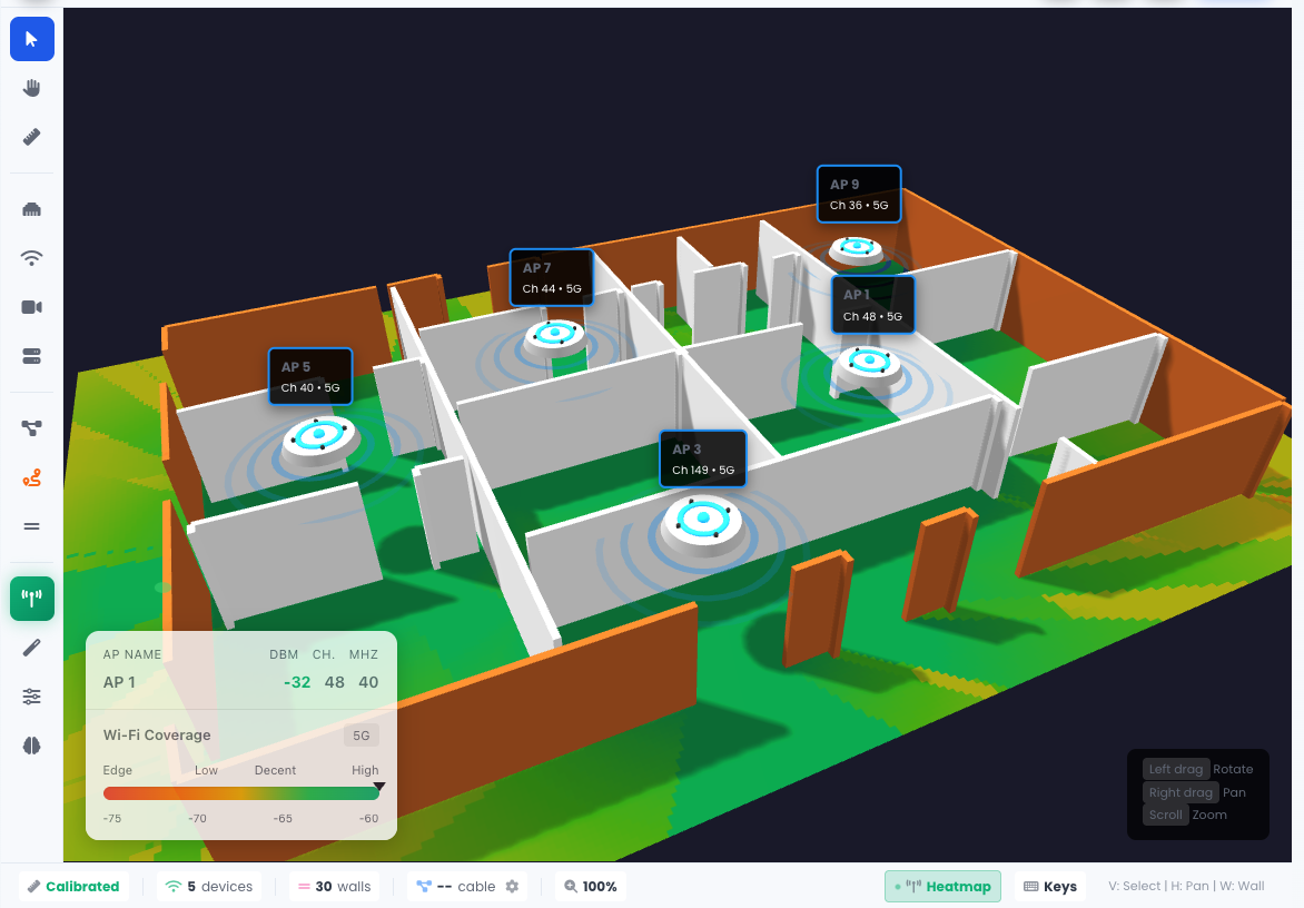 3D WiFi Heatmap Visualization